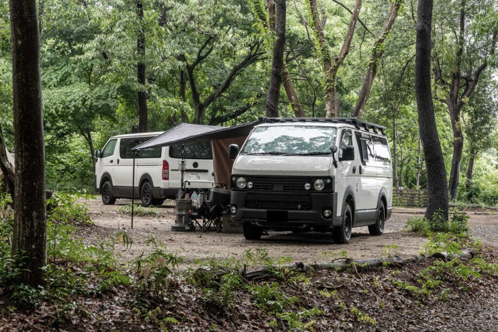 キャンプ翌朝のV-01 車中泊サイト