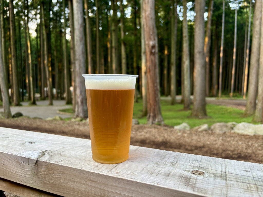 キャンプ場で飲む生ビール