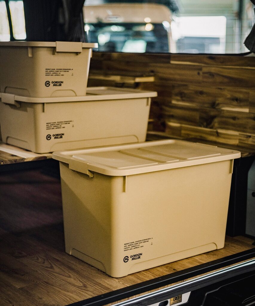 ボックス　収納　フタ付き　大容量　汎用　整理整頓　おしゃれ　おすすめ　ゴードンミラー　車中泊車内収納　積み重ね　スタッキング