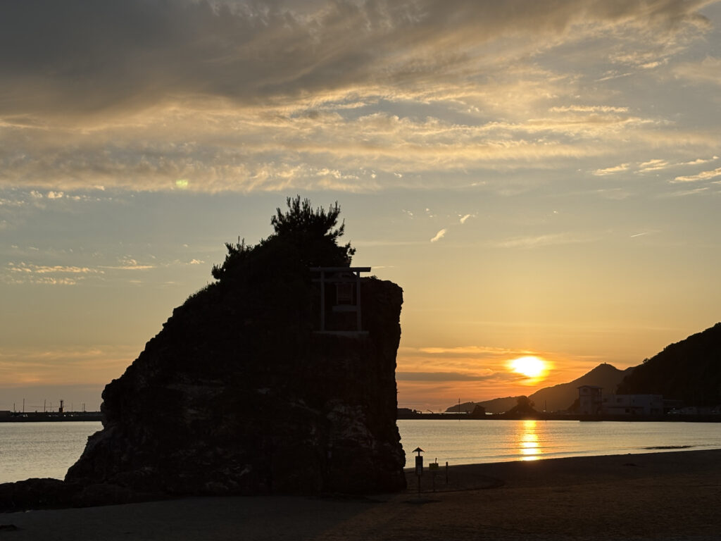 稲佐の浜 夕日 夕焼け