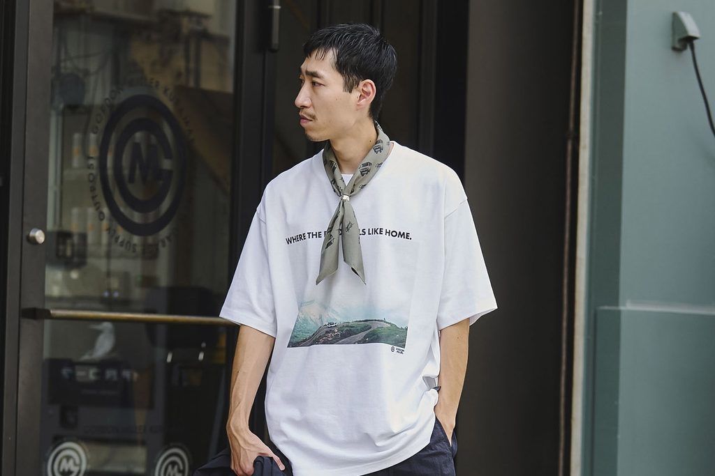コーディネート提案 フォトT レイヤードスタイル 小物 上半身 スカーフ バンダナ